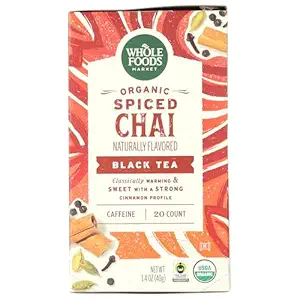 Whole Foods Market, Organic Spiced Chai Black Tea, 20 Count