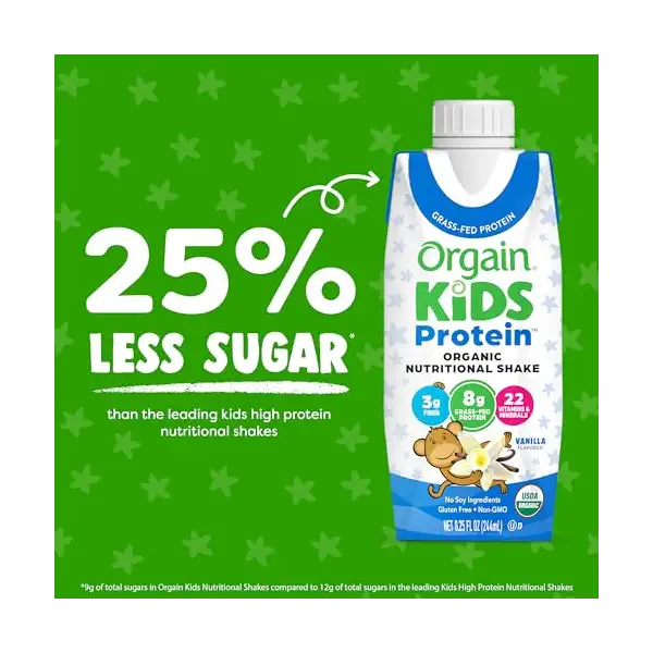 Organic Kids Vanilla Nutrition Protein Shake 4pk, 8.25 FZ 3