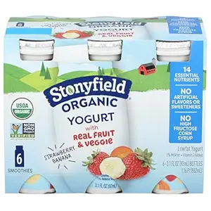 Organic Low Fat Strawberry Banana Drinkable Yogurt 6 Pack, 18.6 FZ