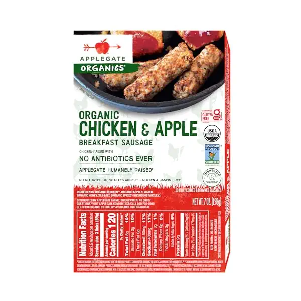 Organic Apple Breakfast Chicken Sausage, 7 OZ 2