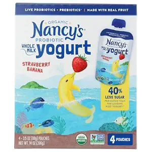Organic Strawberry Banana Kids Yogurt Pouch, 14 OZ