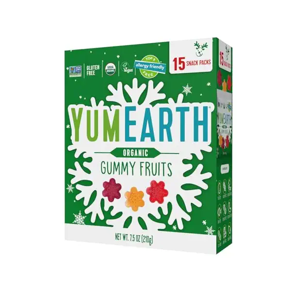 Organic Holiday Gummy Fruits 15ct, 7.5 OZ 1
