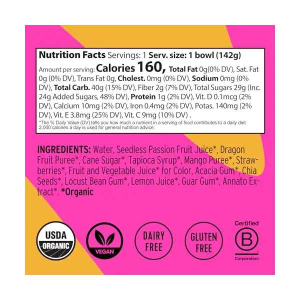 Organic Passion Fruit Dragon Fruit Swirl Bowl, 6 OZ 5