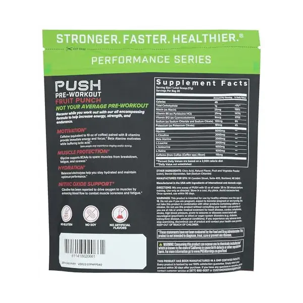 Preworkout Push Fruit Punch, 18 OZ 2