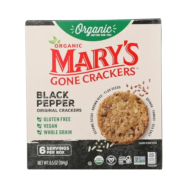 Organic Black Pepper Crackers, 6.5 OZ 1