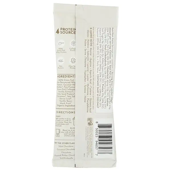 Vanilla Bean Whey + Plant Protein Sgl, 1.16 OZ 2