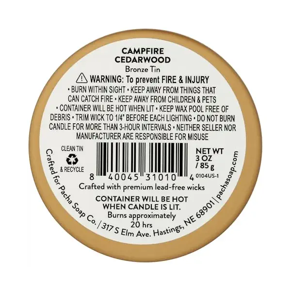 Campfire Cedarwood Tin Candle, 3 OZ 3