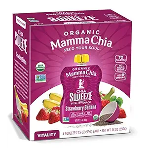 Organic Strawberry Banana Chia Squeeze, 400 GR