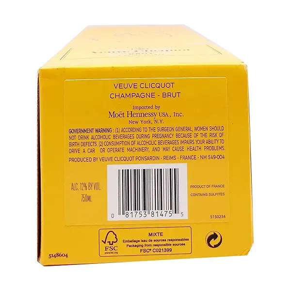 Vueve Nv Brut Boxed Champagne, 750 ml 6