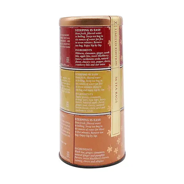 Harvest Holiday Stackable Tea Tins, 0.68 oz 4