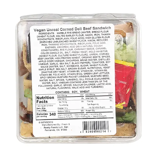 Vegan Unreal Corned Deli Beef Sandwich, 7 oz at Whole Foods Market