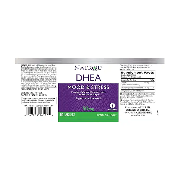 DHEA Mood & Stress 50mg, 60 tablets at Whole Foods Market