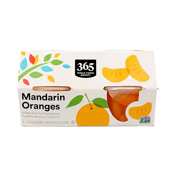 Fruit Bowls, Mandarin Oranges In Pear Juice from Concentrate (4 - 4 oz Bowls) 3