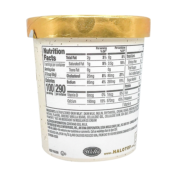 Halo Top Light Vanilla Bean Ice Cream, 1 each at Whole Foods Market