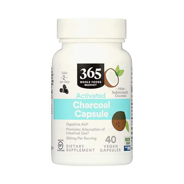 Supplements Digestion, Activated Charcoal Capsule, 40 vegan capsules