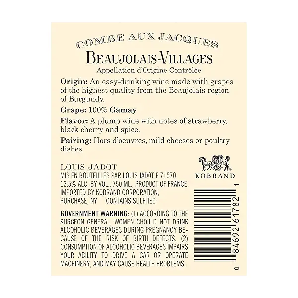 Combe Aux Jacques Beaujolais Villages, 750 ml 2