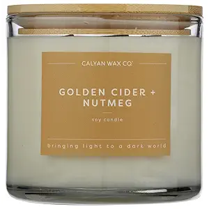 Golden Nutmeg 3 Wick Clear Glass Soy Candle, 14.9 OZ