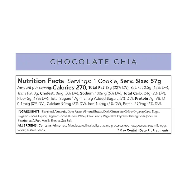 Chocolate Chia Superfood Cookie, 2 OZ 4