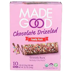 Organic Drizzled Birthday Cake Granola Bar 10 Count, 8.5 OZ