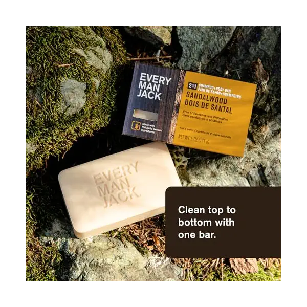 Sandalwood 2 in 1 Shampoo and Body Bar, 5 OZ 2