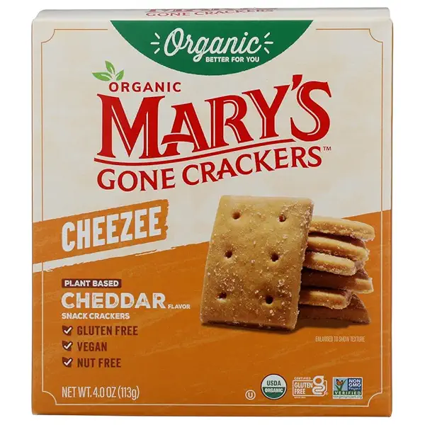Organic Cheddar Cheezee Crackers, 4 OZ 1