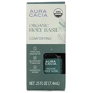 Organic Holy Basil Essential Oil, 0.25 FZ