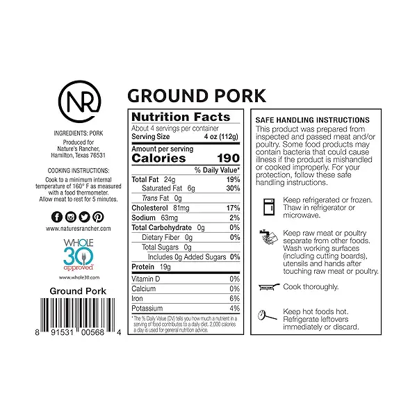 Ground Pork 16oz at Whole Foods Market