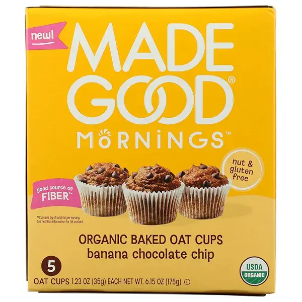 Organic Banana Chocolate Oat Cups 5ct, 1.23 OZ 1