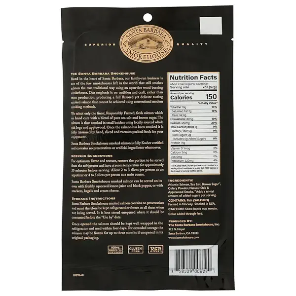 Whiskey Applewood Cold Smoked Salmon, 4 OZ 2
