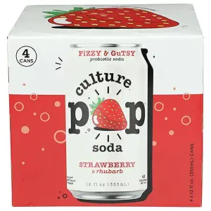 Strawberry Rhubarb Soda 4pk, 12 FZ