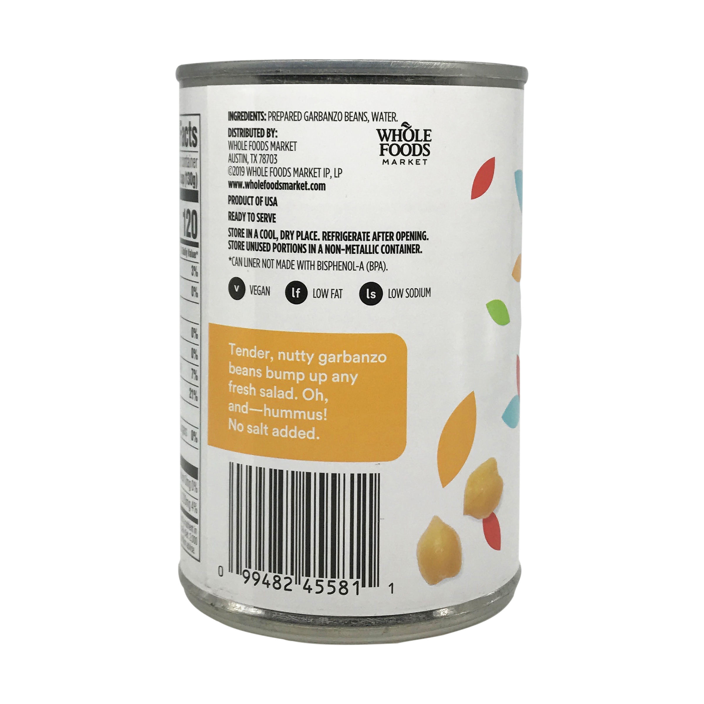 Shelf-Stable Beans, Garbanzo - No Salt Added, 15.5 oz at ...