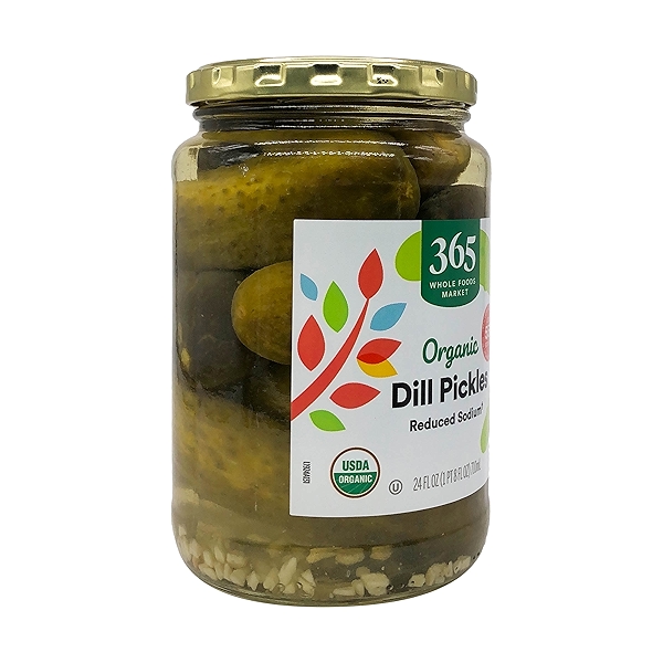 Organic Shelfstable Pickles Dill Reduced Sodium, 24 fl oz at Whole