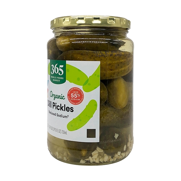 Organic Shelfstable Pickles Dill Reduced Sodium, 24 fl oz at Whole