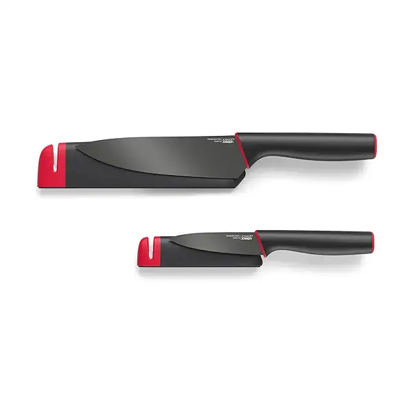 Slice&Sharpen Knives Two Piece Set- Black/Red, 1 each 1