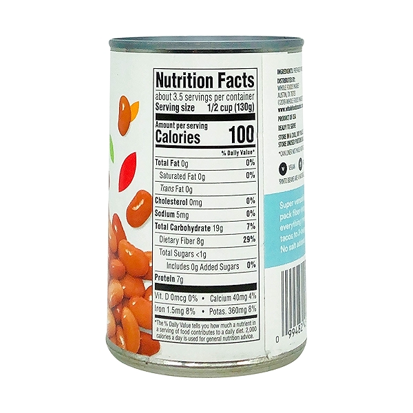 Shelf-stable Beans, Pinto - No Salt Added, 15.5 oz at Whole ...