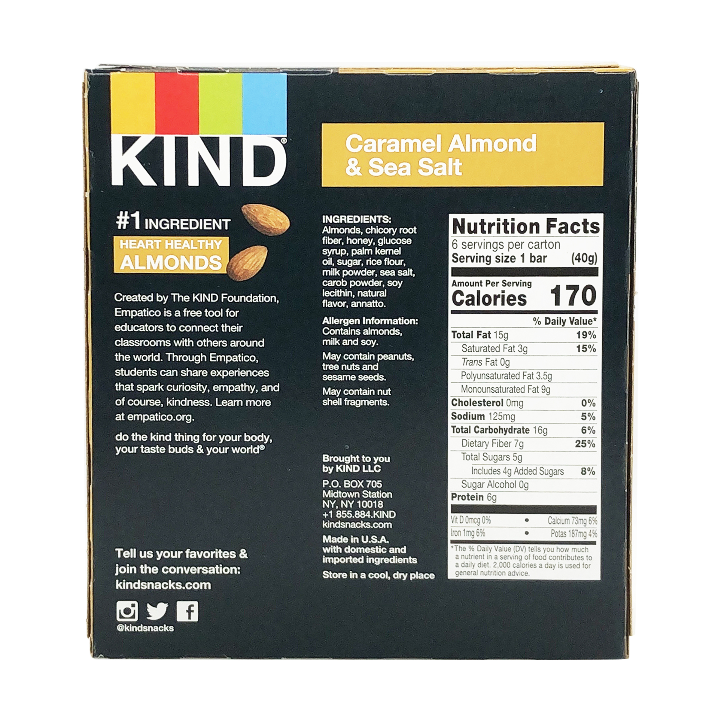 Caramel Almond Sea Salt Bars 6 Count, 1 each at Whole Foods ...