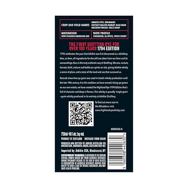 Whisky Scotch Rye 1794, 750 ml 2