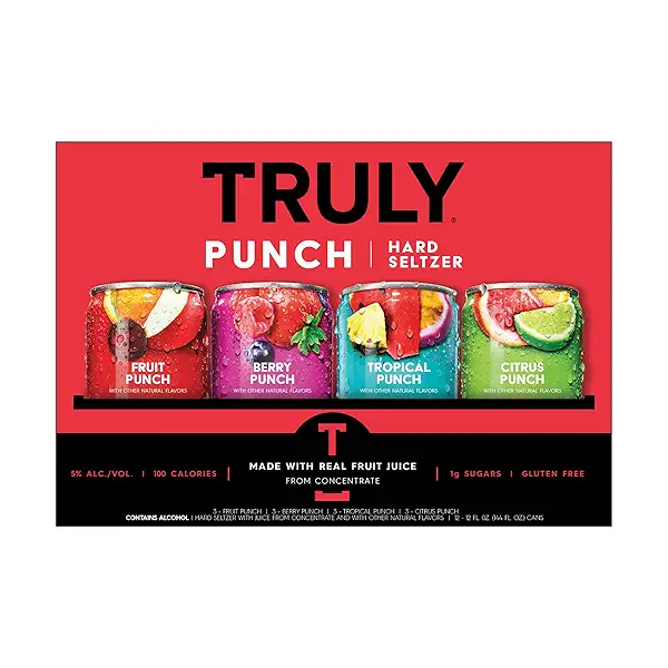 Hard Seltzer Punch Variety Pack, Spiked & Sparkling Water (12 fl. oz. Can, 12pk.), 144 fl oz 2