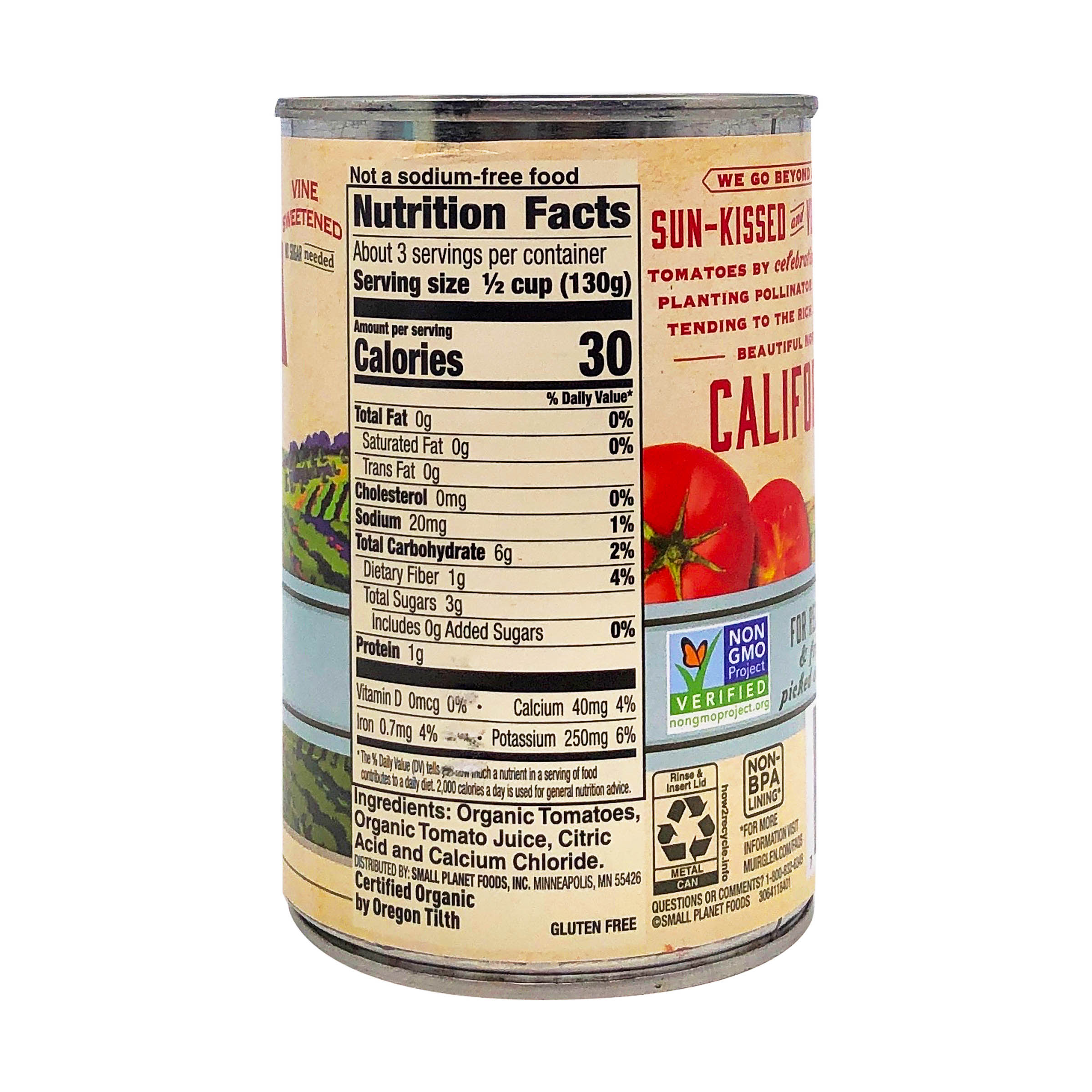Canned Tomatoes Nutrition Label
