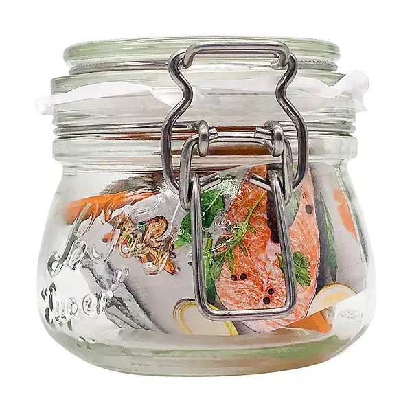 Rounded French Glass Storage Jar 8 Ounce, 1 each 4