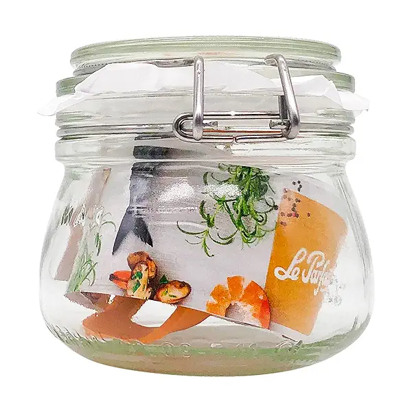 Rounded French Glass Storage Jar 8 Ounce, 1 each 8