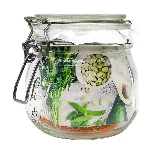 Rounded French Glass Storage Jar 16 Ounce 8