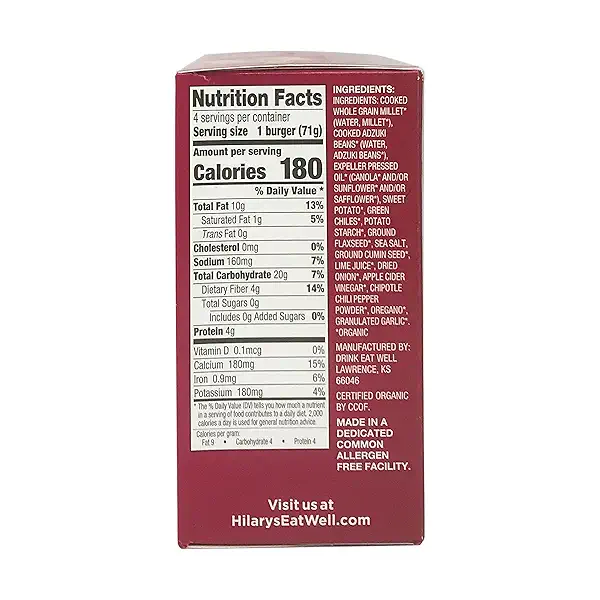 Organic Adzuki Bean Veggie Burger 4 Count, 10 oz 2