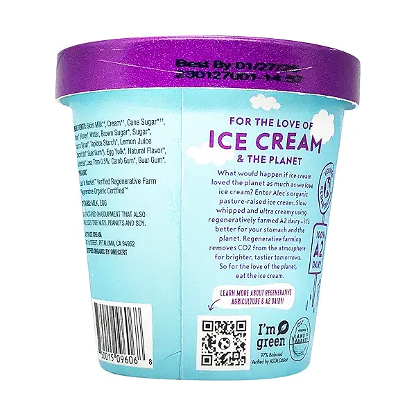 Organic Honey Blueberry Lavender Ice Cream, 14 fl oz 7