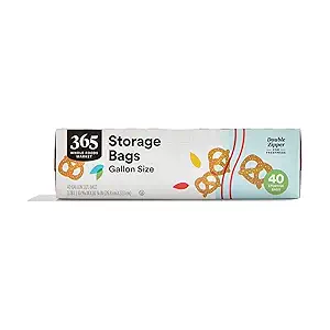 Gallon Double Zipper Storage Bag, 40 storage bags