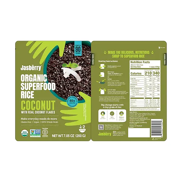 Organic Ready-To-Eat Superfood Rice - Coconut 200g, 7.05 oz 4