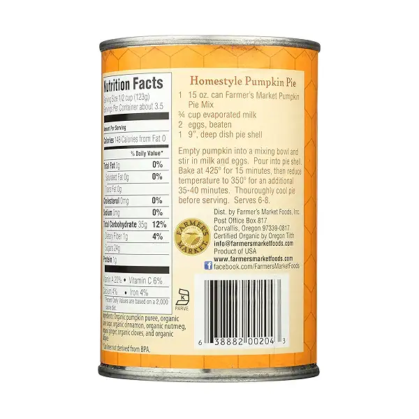 Organic Pumpkin Pie Mix, 15 oz 5