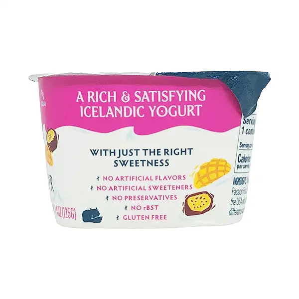 Passion Fruit & Mango Extra Creamy Skyr Yogurt, 4.4 oz 2