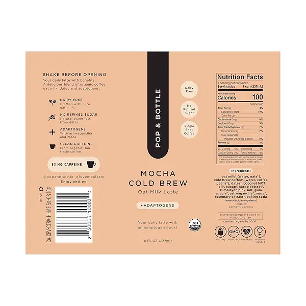 Mocha Cold Brew Oat Milk Latte, 8 fl oz 4