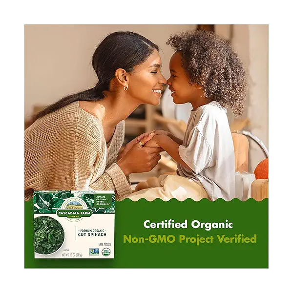 Organic Cut Spinach, Frozen Vegetables, 10 oz. 4